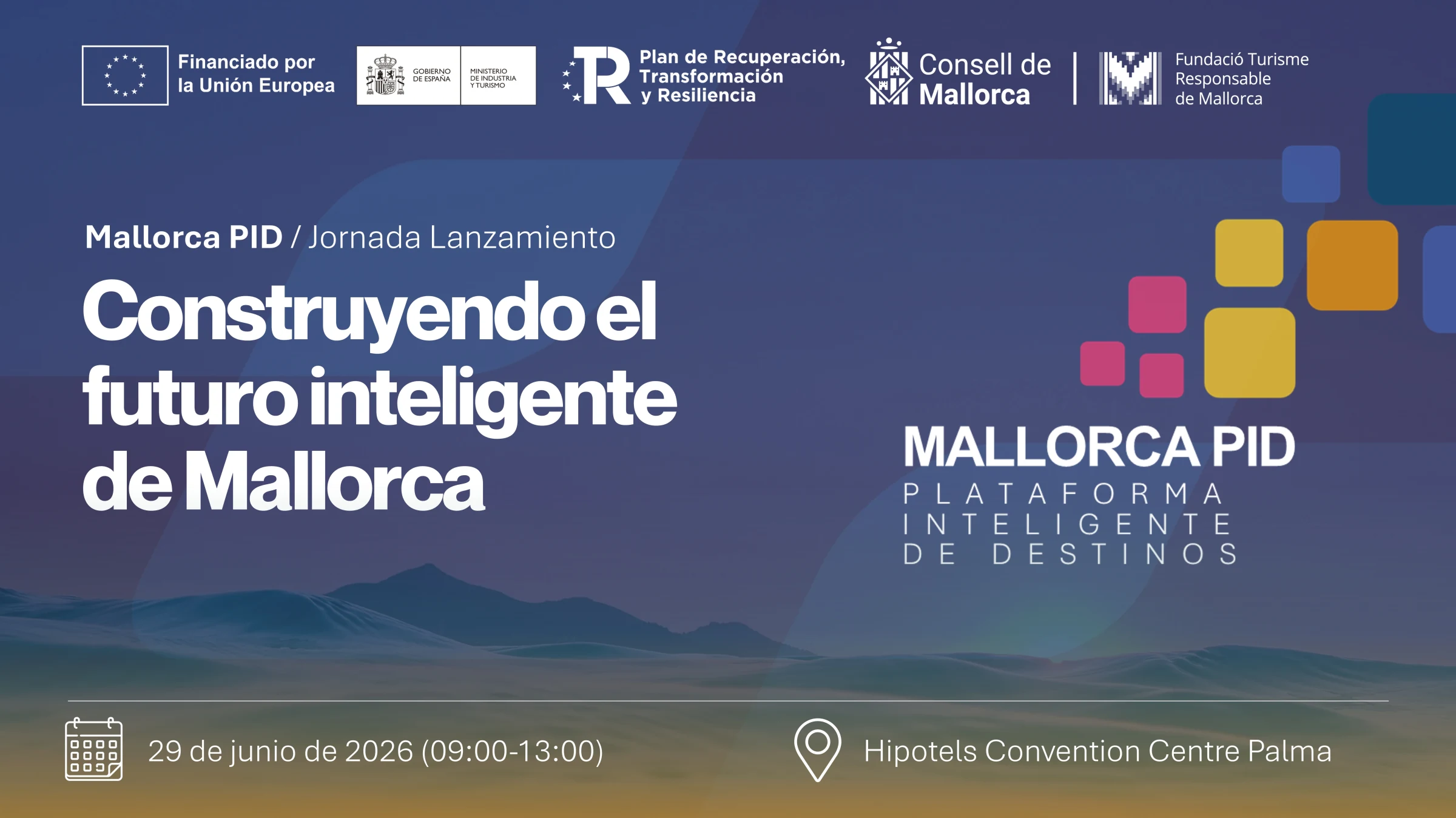 Cartel de la jornada Construyendo el futuro inteligente de Mallorca